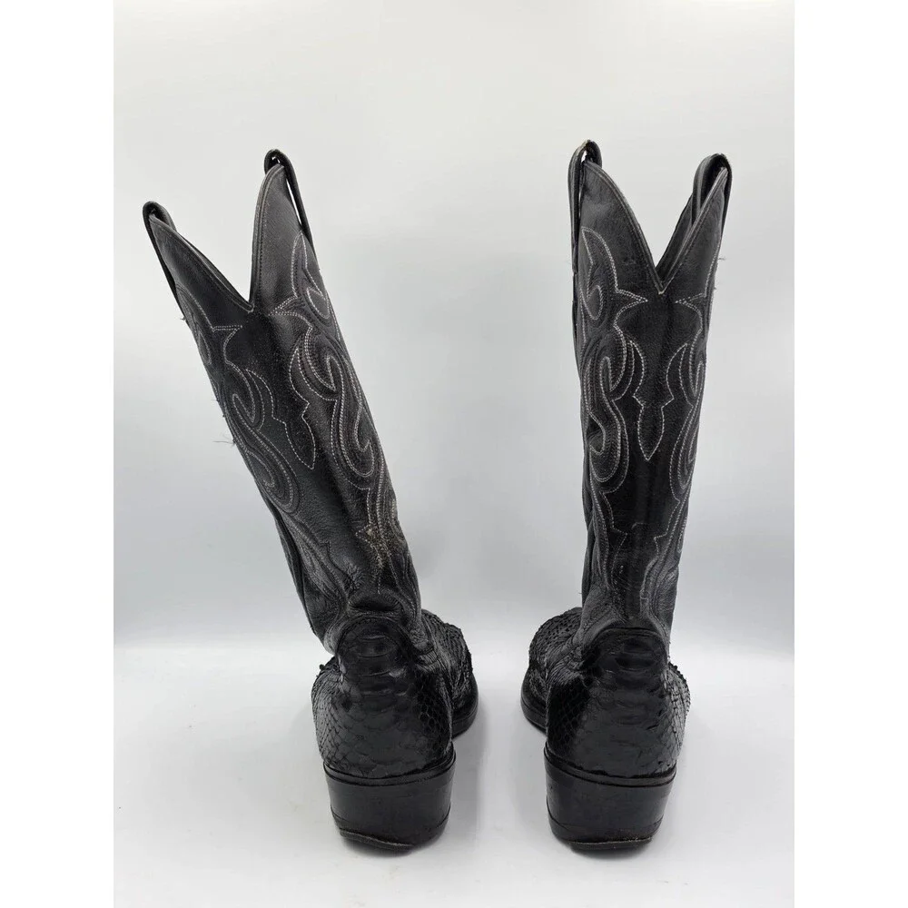 Dan Post Snake Skin Python Western Boots Cowboy Black Men’s Size 9.5 D